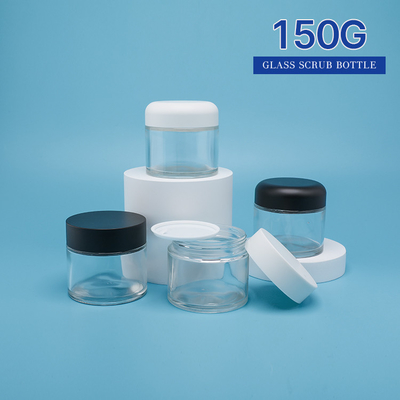 Le pot cosmétique en verre réutilisé 150g frottent éplucher l'emballage nutritif de soins de la peau d'acide salicylique