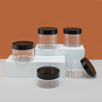 Service OEM ODM Contenant de crème pour le visage en plastique transparent vide 180g pot de gommage du corps avec couvercle