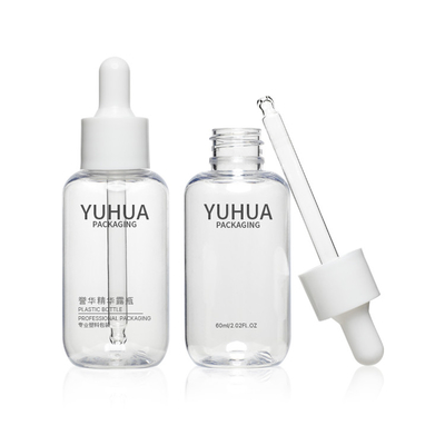 2oz a réutilisé les bouteilles en plastique de sérum de visage de l'ACP 60ML pousse le compte-gouttes inférieur