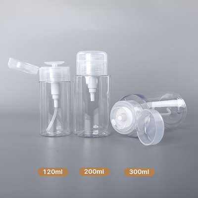 le conditionnement en plastique de maquillage de 200ml 300ml met la bouteille en bouteille claire d'ANIMAL FAMILIER de décharge de pompe de presse