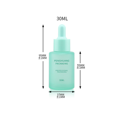 Le compte-gouttes en verre de empaquetage givré d'huile essentielle de sérum de cosmétique en verre coloré de bouteille met 30ml en bouteille