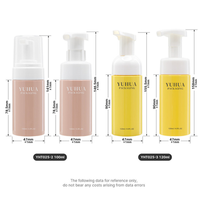 Bouteille en plastique faite sur commande de pompe de mousse de 100ml 120ml pour le savon facial liquide d'épierreuse de lavage de main