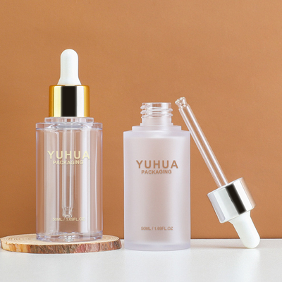 Bouteille de compte-gouttes d'huile essentielle de PETG 50ml avec le compte-gouttes de presse