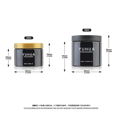 les conteneurs cosmétiques de luxe de 360g 480g ont réutilisé le pot facial d'emballage de masque avec le chapeau de surface plane