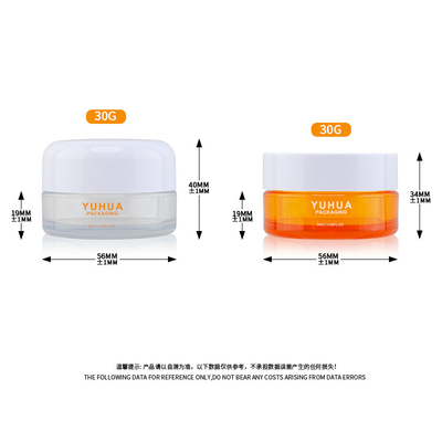 le conditionnement en plastique 30g cogne le pot épais crème de mur d'oeil de visage avec le couvercle de surface plane