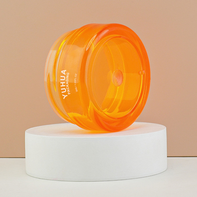 Couleur en plastique de pot d'ANIMAL FAMILIER orange autour de l'emballage 30g de lotion de crème de chapeau plat
