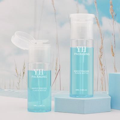 le conditionnement en plastique de l'ANIMAL FAMILIER pp de retrait de maquillage de 50ml 60ml met en bouteille avec la taille de Samll de pompe de presse
