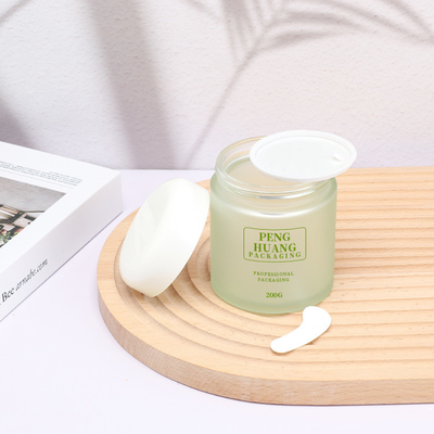 Pot cosmétique en verre givré de couvercle à visser pour la crème de visage 800g à 200g