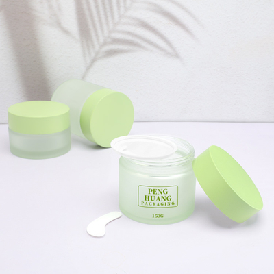 Pot cosmétique en verre givré de couvercle à visser pour la crème de visage 800g à 200g