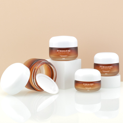 Emballage cosmétique de luxe de pots en verre de crème d'OEM avec le chapeau de dôme