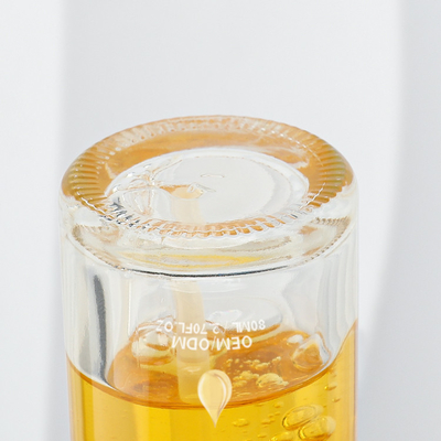 estampage à chaud de paquet cosmétique de bouteille de pompe en verre liquide de la base 80ml