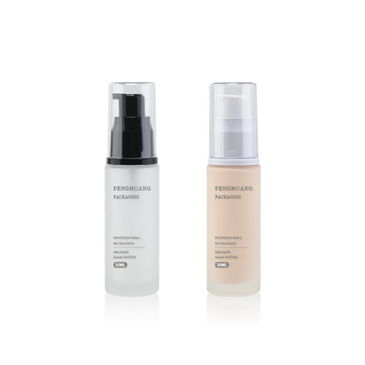 bouteille liquide en verre de la base 30ml avec soins de la peau de Sunblock 1oz de crème hydratante de soin de visage de pompe