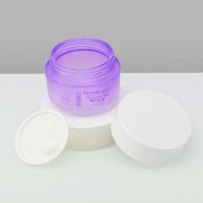 Pot crème en plastique de l'aperçu gratuit 50ml avec l'écran en soie de couvercle
