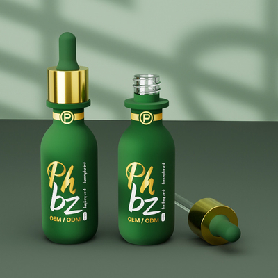Bouteilles de gouttelette de sérum rondes Logo personnalisé Bouteille d' huile d' essence en verre de 30 ml
