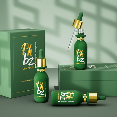 Bouteilles de gouttelette de sérum rondes Logo personnalisé Bouteille d' huile d' essence en verre de 30 ml