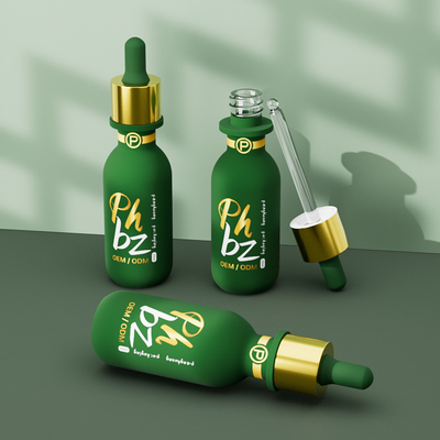 Bouteilles de gouttelette de sérum rondes Logo personnalisé Bouteille d' huile d' essence en verre de 30 ml