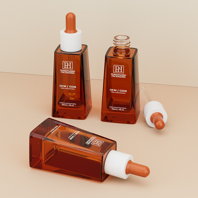 Bouteilles à goutte-à-goutte de sérum d'huile de 30 ml classiques trapézoïdes pour emballage de soins de la peau