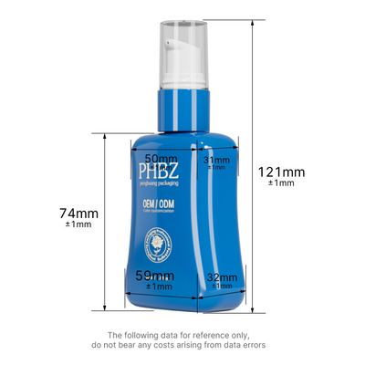 Emballage de soins de la peau Impression Oblate pompe à lotion Bouteille de 50 ml en forme de trapèze