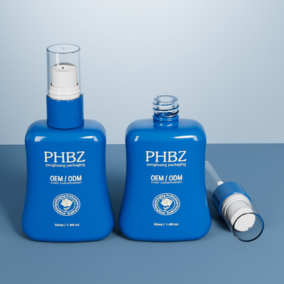 Emballage de soins de la peau Impression Oblate pompe à lotion Bouteille de 50 ml en forme de trapèze