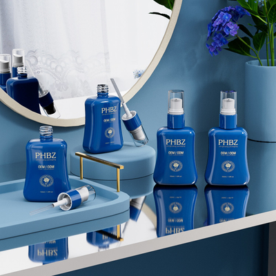 Emballage de soins de la peau Impression Oblate pompe à lotion Bouteille de 50 ml en forme de trapèze