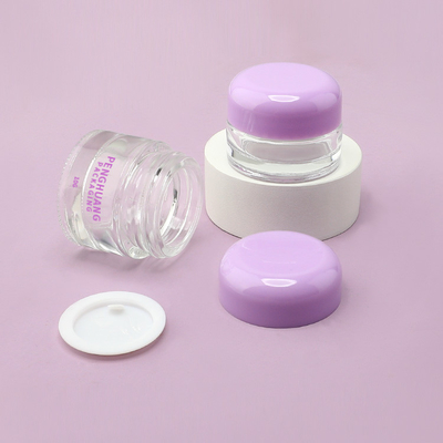 Des pots de crème en verre de luxe Ensemble Ronde transparente 5g 10g Bouteille de verre de baume à lèvres vide
