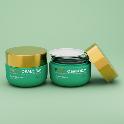 OEM ODM Crème cosmétique mate vide Bouteille de 100g de beurre de corps en verre Bouteille avec couvercle