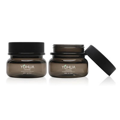 Bouteille de crème en plastique personnalisée ronde avec logo personnalisé avec finition mate et bouchon à vis