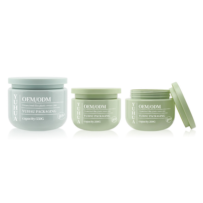 Bouteilles d'emballage en plastique rond mat 550 ml en PET à large bouche et à corps large Bouteille de crème au beurre