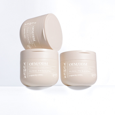 OEM ODM Bouteille à crème en plastique à double paroi 200 ml Bouteille vide ronde PP mat masque pour soins capillaires