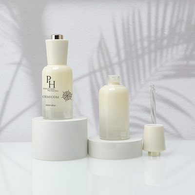 OEM ODM bouteille de sérum d'huile capillaire avec gouttière en verre 30 ml 1 oz contenant d'emballage cosmétique