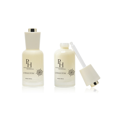 Logo personnalisé 30 ml Bouteilles de sérum en verre rond vide avec sérigraphie