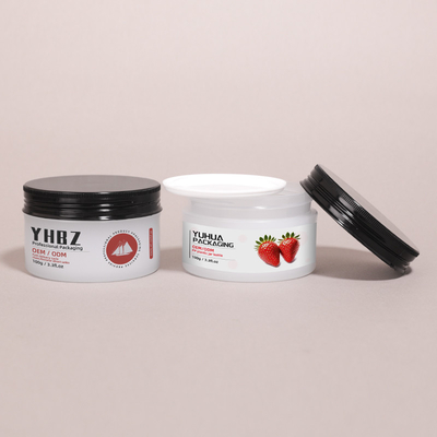 Bouteilles de crème en plastique ronde personnalisables pour les soins de la peau emballage du corps Bouteille de beurre avec bouchon à vis