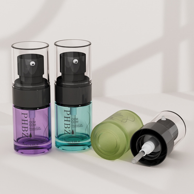 Bouteilles de fondation en verre congelé de 15 ml pour les cosmétiques personnalisables