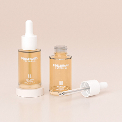 Logo personnalisé 20 ml bouteilles gouttelettes de sérum en verre transparent pour emballage cosmétique