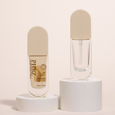 Bouteilles de fondation liquide en verre 30 ml Bouteille de lotion de crème liquide en forme elliptique