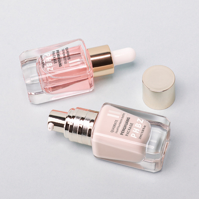 Bouteille en verre à fondation carrée transparente 15 ml Taille de l' échantillon Bouteille de lotion cosmétique