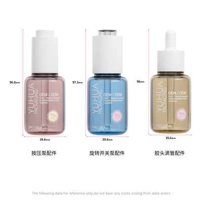 Bouteilles de gouttelette de sérum personnalisables de 50 ml ODM/OEM Bouteille en plastique de sérum d'huile claire