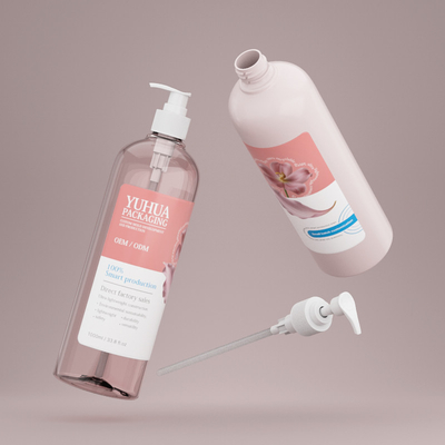 Bouteille de lotion en plastique en gros Blanc1000ml Bouteille de shampooing et de conditionneur en PET personnalisé