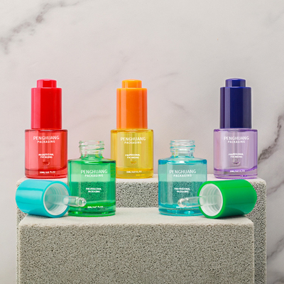 Emballage de flacon en verre d'huile essentielle de luxe personnalisé de 20 ml avec compte-gouttes