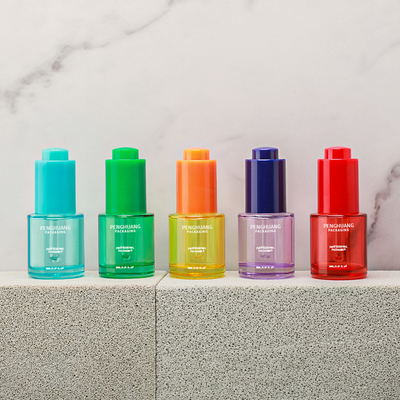 Emballage de flacon en verre d'huile essentielle de luxe personnalisé de 20 ml avec compte-gouttes