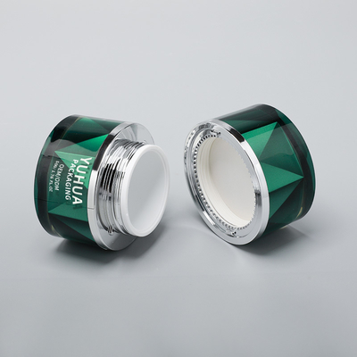 Vase de crème en plastique de luxe 50g vide vert à double paroi Vase cosmétique pour soins de la peau
