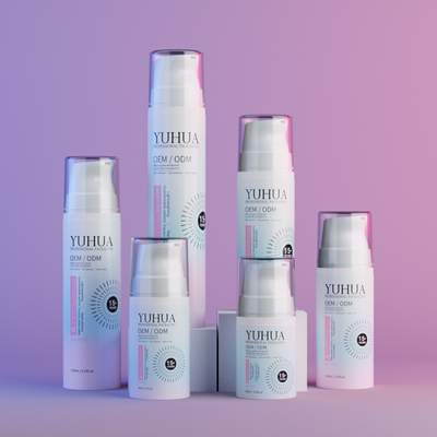 Bouteille ronde de lotion, shampoing, bouteille en plastique moussant pour le nettoyage du visage