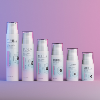 Bouteille ronde de lotion, shampoing, bouteille en plastique moussant pour le nettoyage du visage