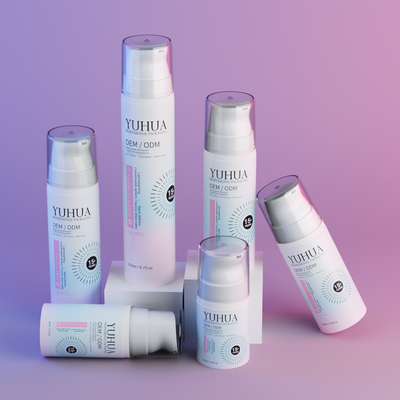 Bouteille ronde de lotion, shampoing, bouteille en plastique moussant pour le nettoyage du visage