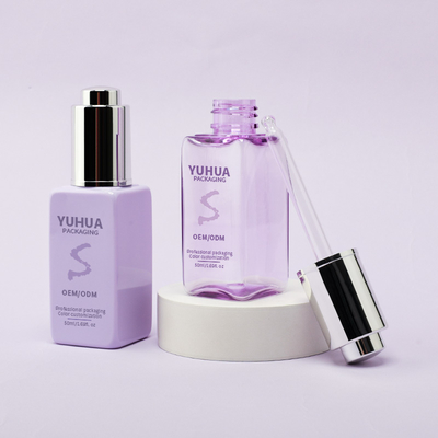 Logo personnalisé Bouteille de gouttelette en plastique carré Bouteille de sérum d' huile d' essence Pour le soin de la peau personnalisé Logo