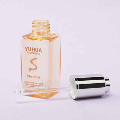 Logo personnalisé Bouteille de gouttelette en plastique carré Bouteille de sérum d' huile d' essence Pour le soin de la peau personnalisé Logo