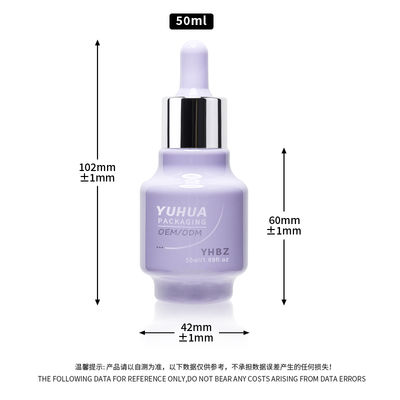 Bouteilles gouttelettes de sérum de 50 ml de capacité avec écran de soie personnalisé / estampage à chaud / étiquetage Temps d'impression 15-20 jours