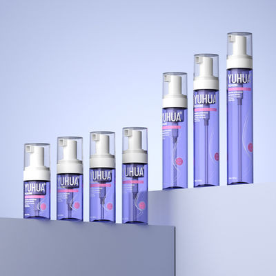 Distribution de mousse avec capuchon de pompe sur bouteille de pompe en mousse personnalisable