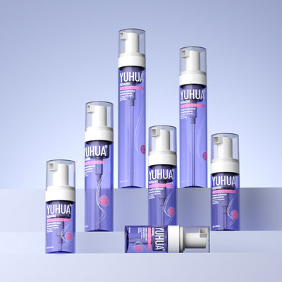 Distribution de mousse avec capuchon de pompe sur bouteille de pompe en mousse personnalisable