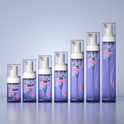 Distribution de mousse avec capuchon de pompe sur bouteille de pompe en mousse personnalisable